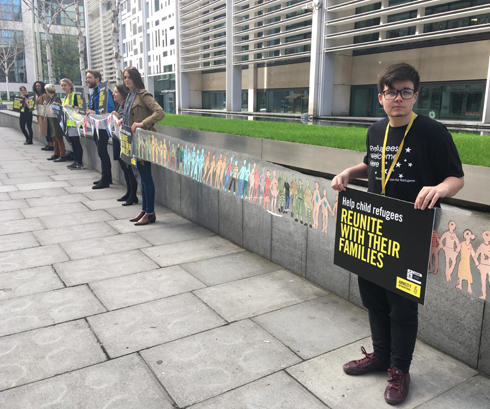 Calling for family reunion rights for child refugees outside the Home Office Calling for family reunion rights for child refugees outside the Home Office